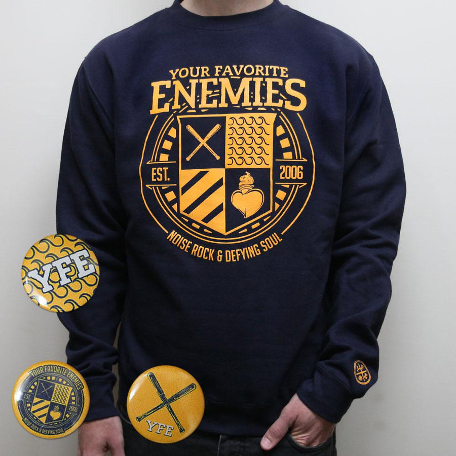 "Falling Into The Sun’s High View" Pullover Sweatshirt - Navy