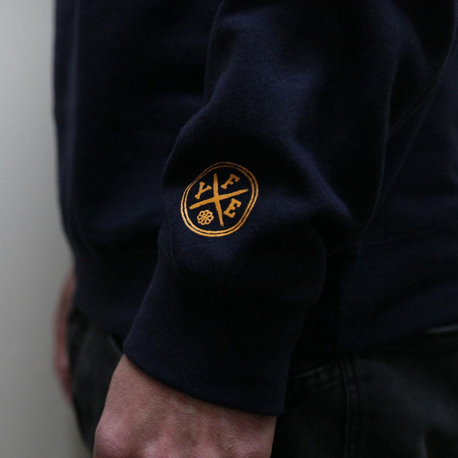 "Falling Into The Sun’s High View" Pullover Sweatshirt - Navy